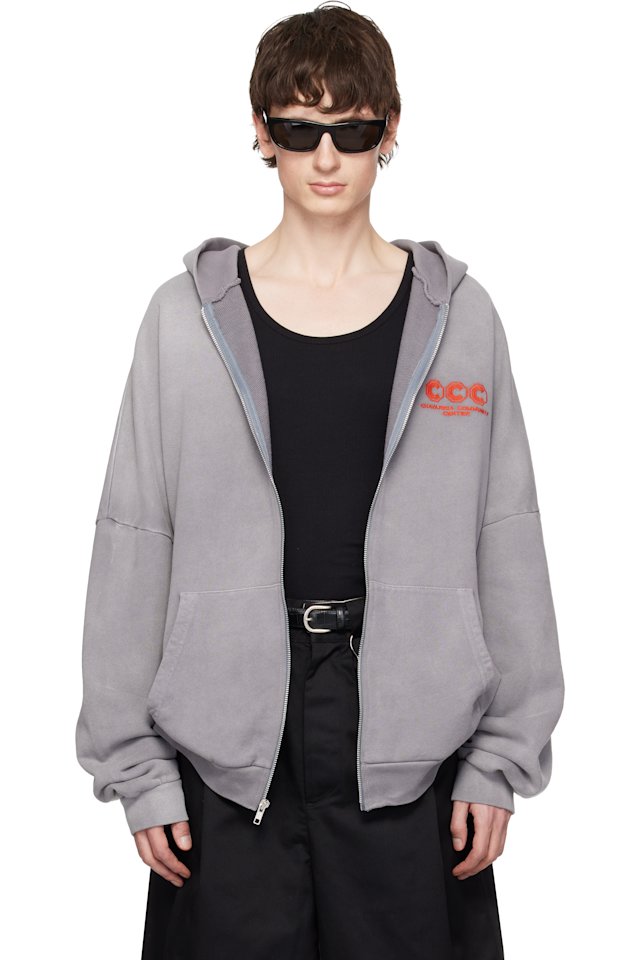 WILLY CHAVARRIA — Gray 'CCC' Hooligan Zip Through Hoodie