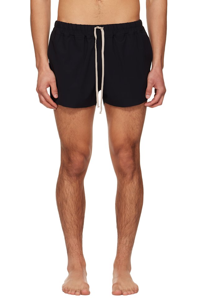Rick Owens — Black Temple Boxer Swim Shorts
