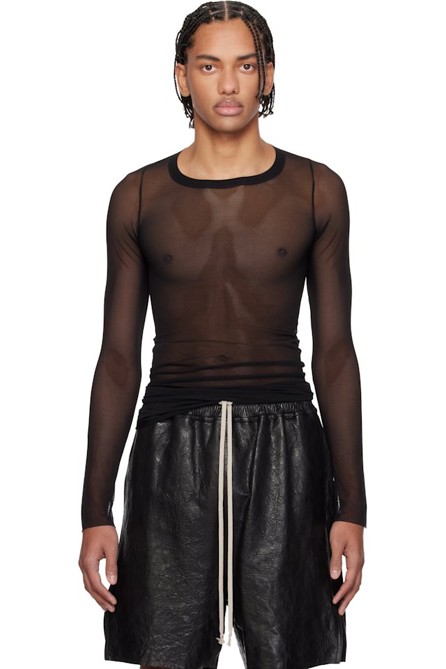 Rick Owens — Black Temple Rib LS T-shirt
