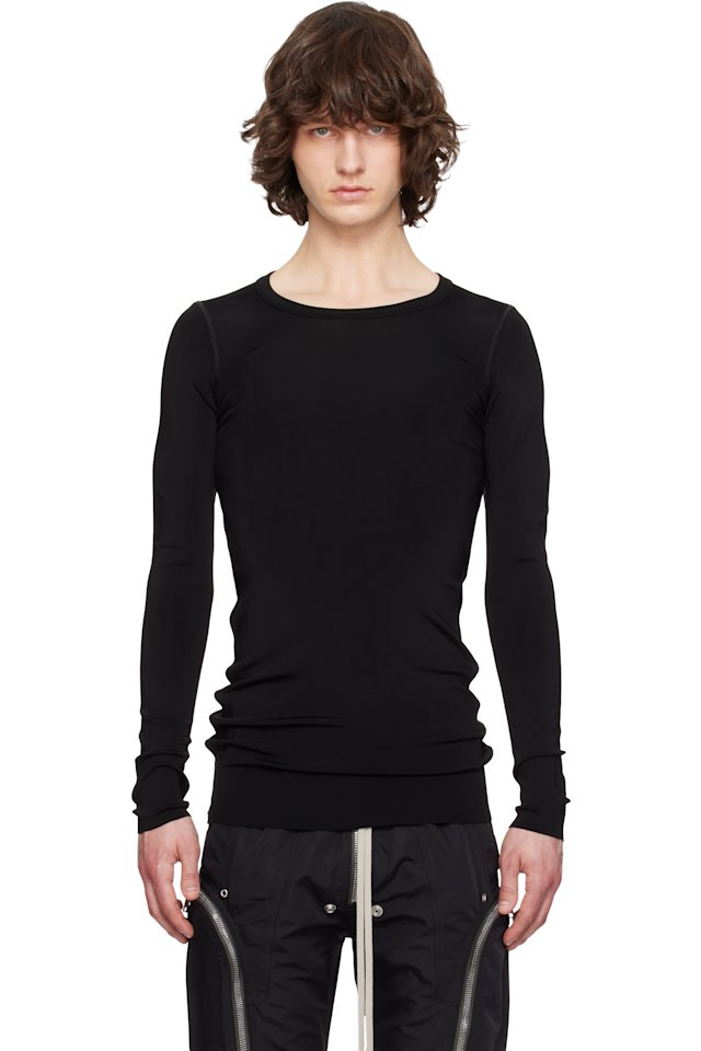 Rick Owens — Black Temple Rib LS T-shirt