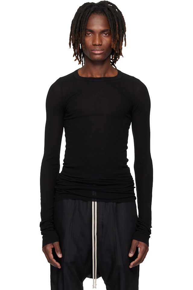 Rick Owens — Black Temple Rib LS T-shirt