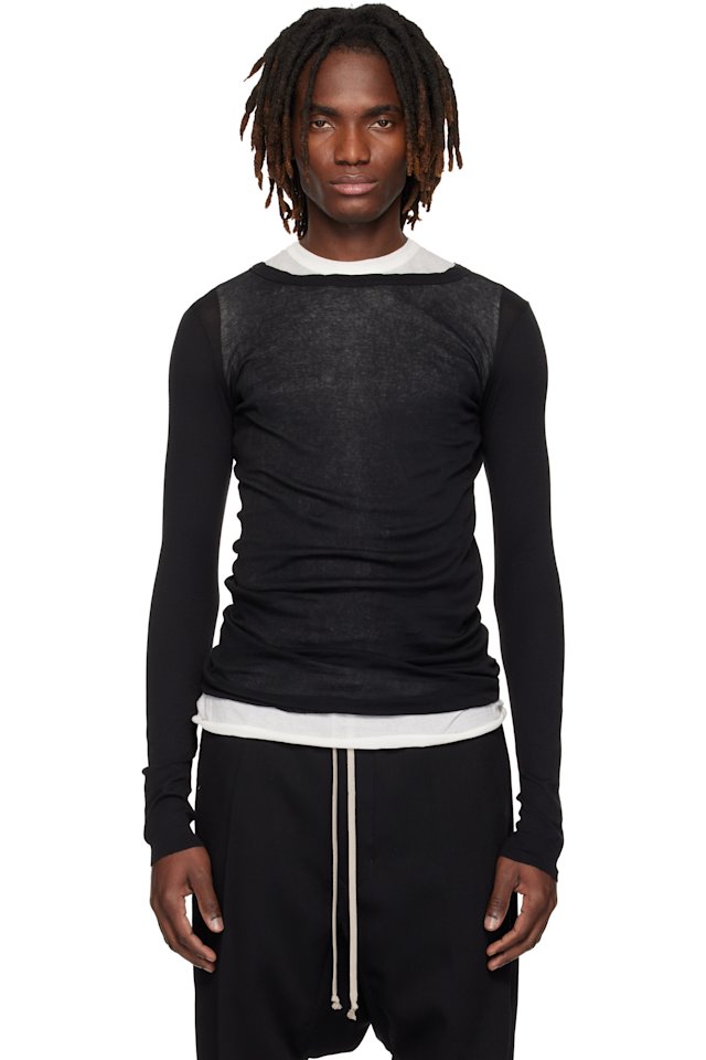 Rick Owens — Black Temple Rib LS T-shirt