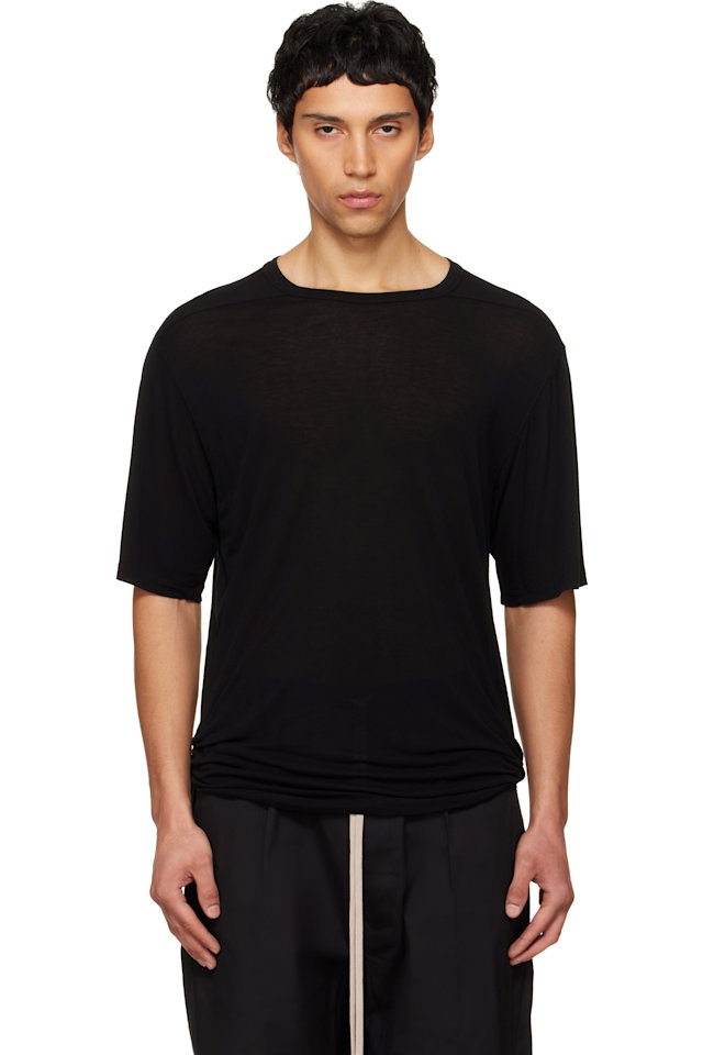 Rick Owens — Black Temple Brad Silk T-shirt