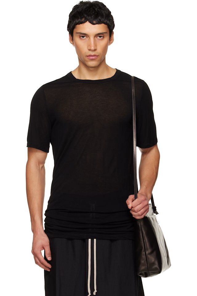 Rick Owens — Black Temple Level Silk T-shirt