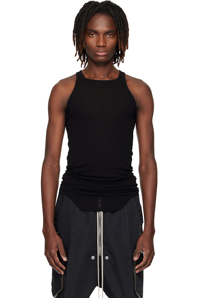 Rick Owens — Black Temple Basic Rib Tank Top