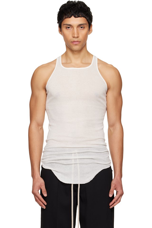 Rick Owens — White Temple Basic Rib Tank Top
