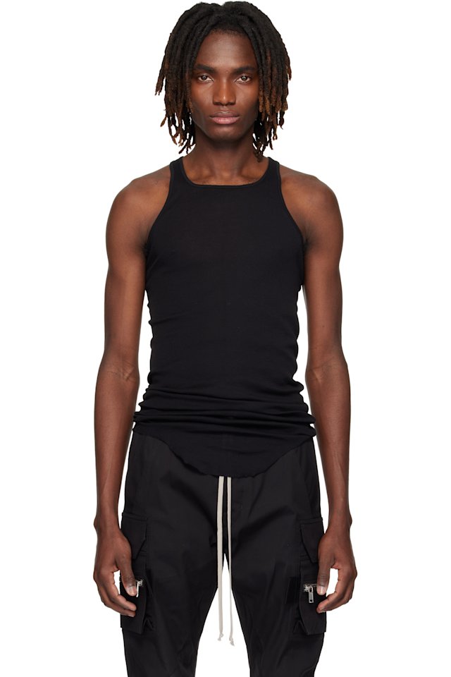 Rick Owens — Black Temple Basic Rib Tank Top