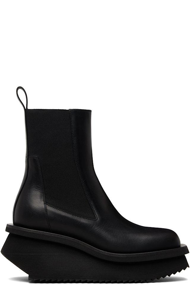 Rick Owens — Black Temple Low Factory Beatle Chelsea Boots