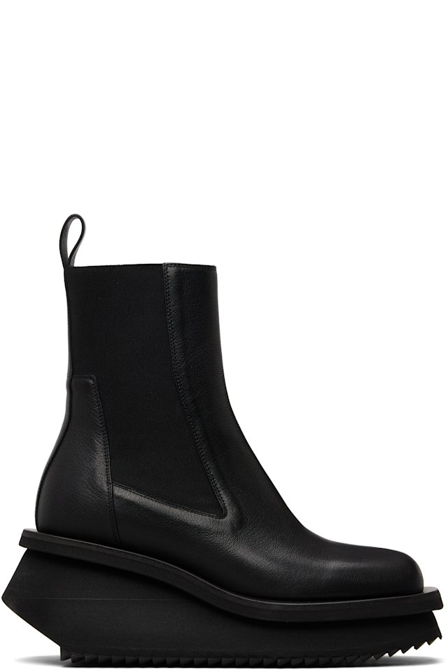 Rick Owens — Black Temple Low Factory Beatle Chelsea Boots