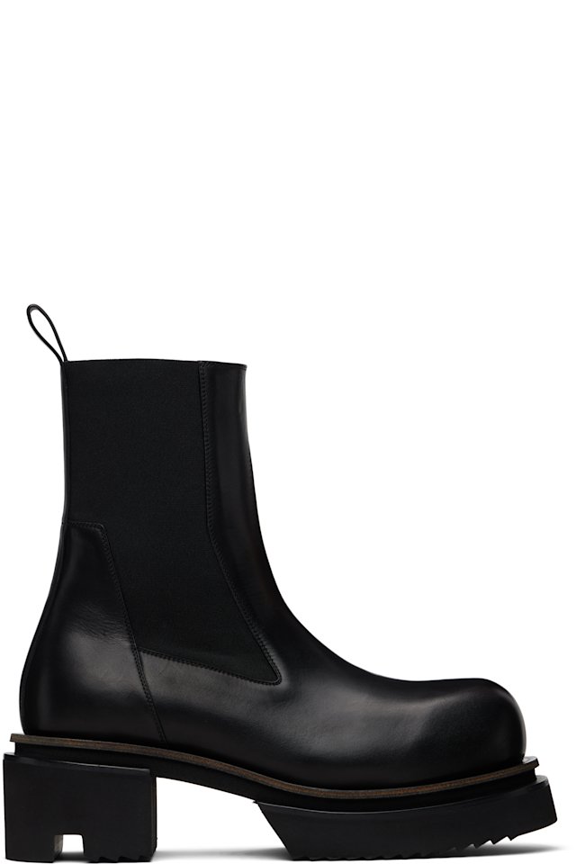 Rick Owens — Black Temple Beatle Bogun Chelsea Boots
