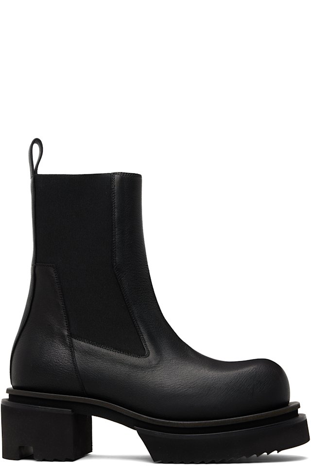 Rick Owens — Black Temple Beatle Bogun Chelsea Boots