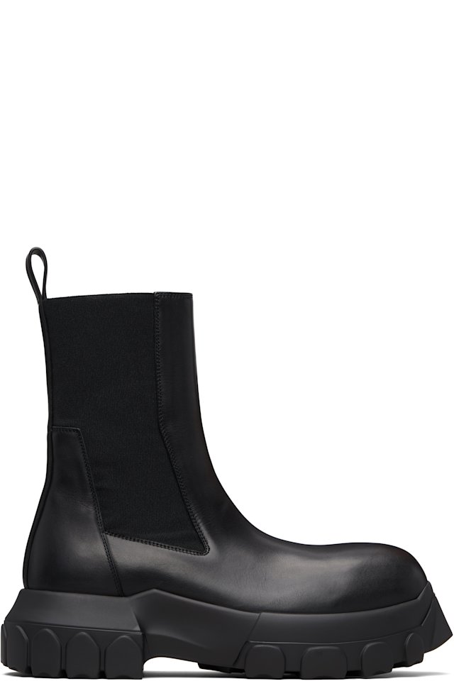 Rick Owens — Black Temple Beatle Bozo Tractor Boots
