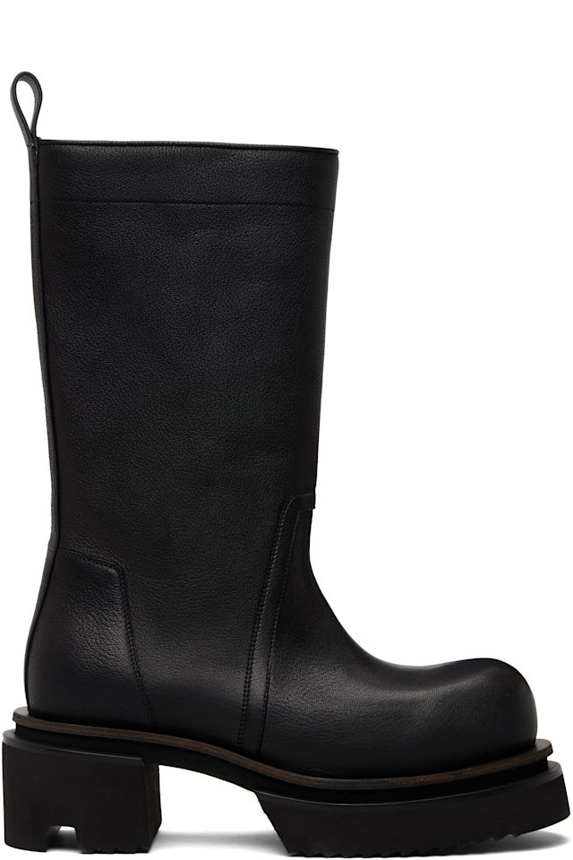 Rick Owens — Black Temple Calf Pull On Bogun Boots