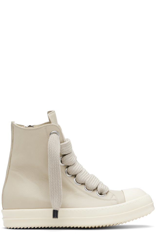 Rick Owens — Beige Temple Jumbolace Sneakers