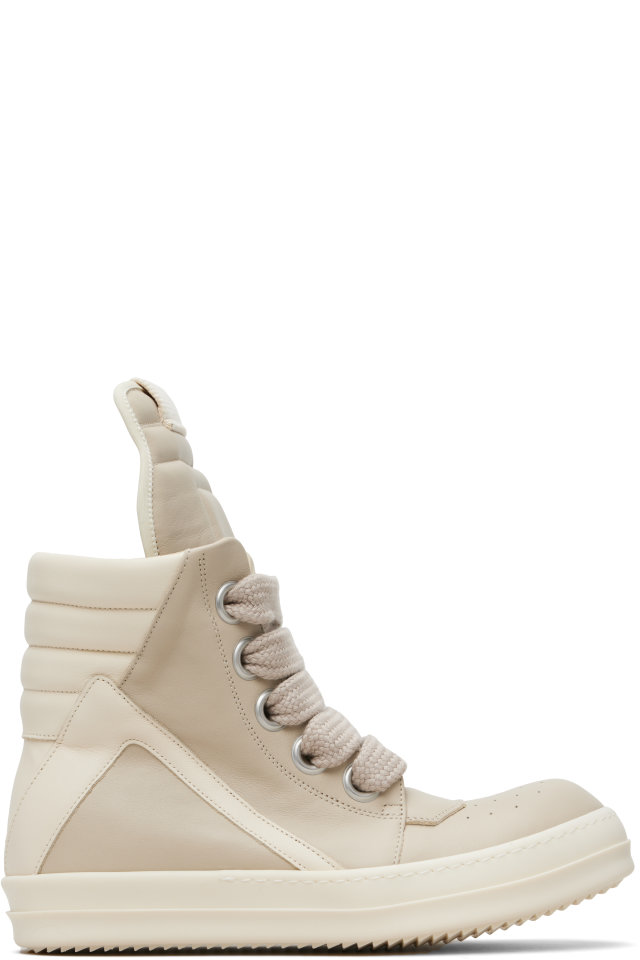 Rick Owens — Off-White Temple Jumbolace Geobasket Sneakers