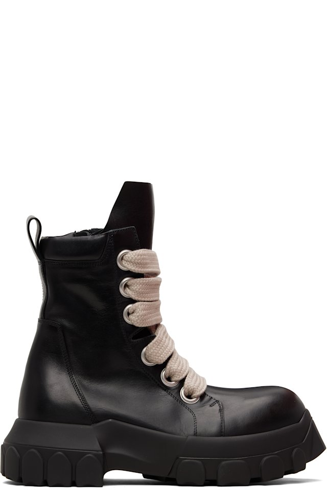 Rick Owens — Black Temple Jumbolace Army Bozo Tractor Boots