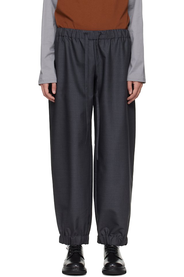 Serapis — Gray Wool Draped Lounge Pants