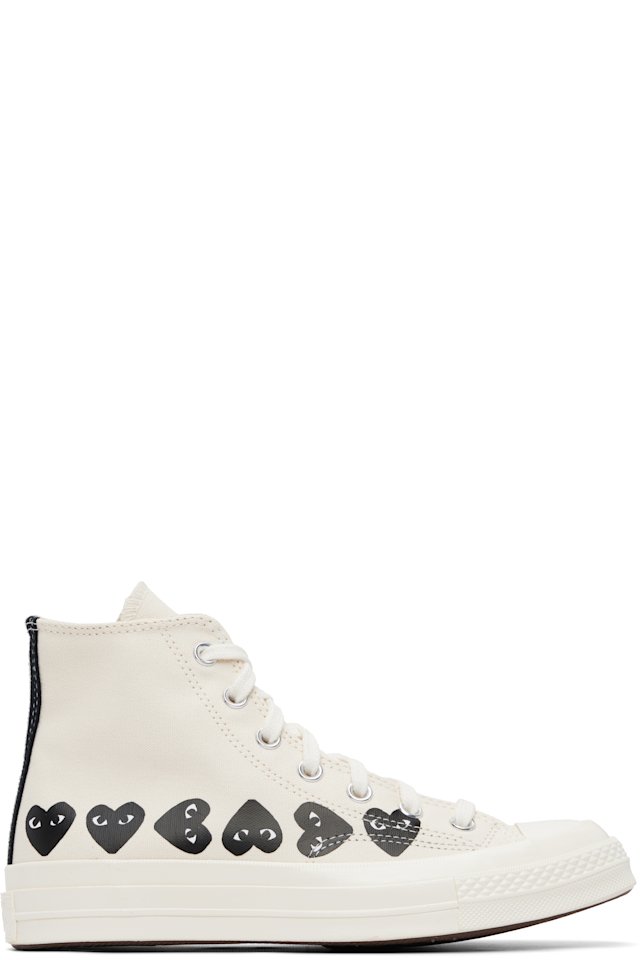 COMME des GARÇONS PLAY — Off-White Converse Edition Chuck 70 Multi Heart Sneakers