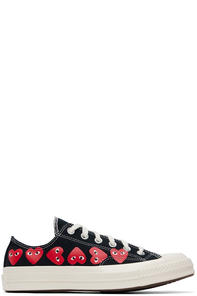 COMME des GARÇONS PLAY — Black Converse Edition Chuck 70 Multi Heart Sneakers