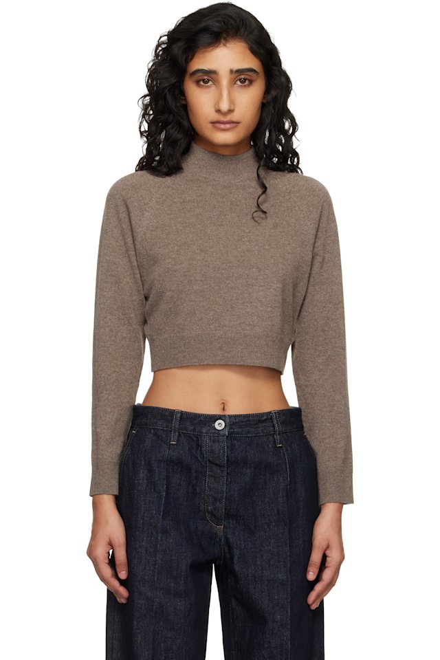 Jil Sander — Brown LS Crop Sweater