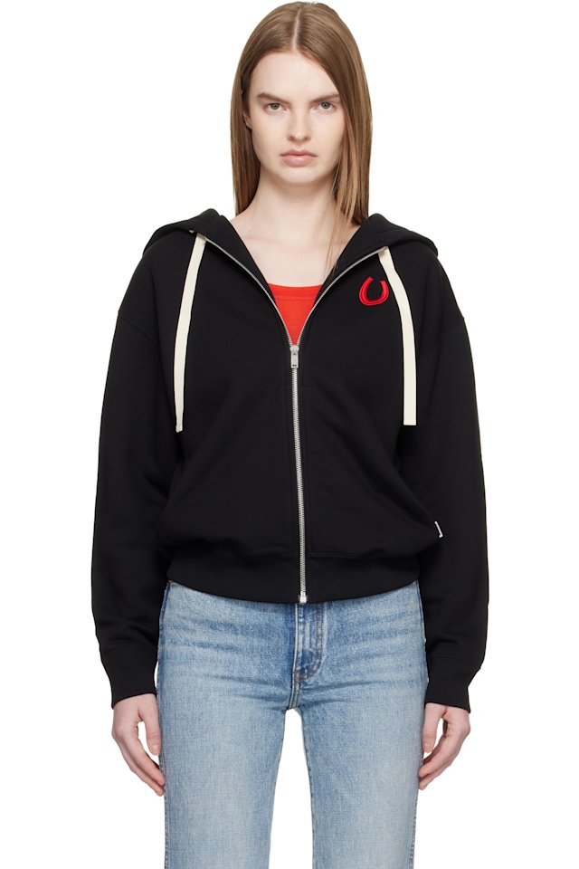 Jil Sander — Black Cotton Terry Zip-Up Hoodie