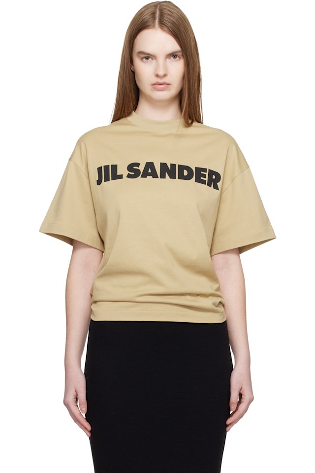 Jil Sander — Beige Logo T-shirt
