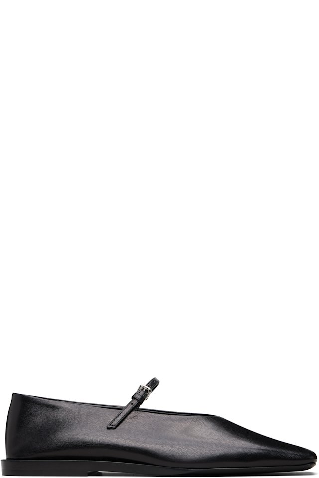 Jil Sander — Black Buckle Strap Ballerina Flats