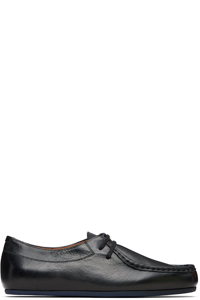 Jil Sander — Black Hood Lace-Up Derbys