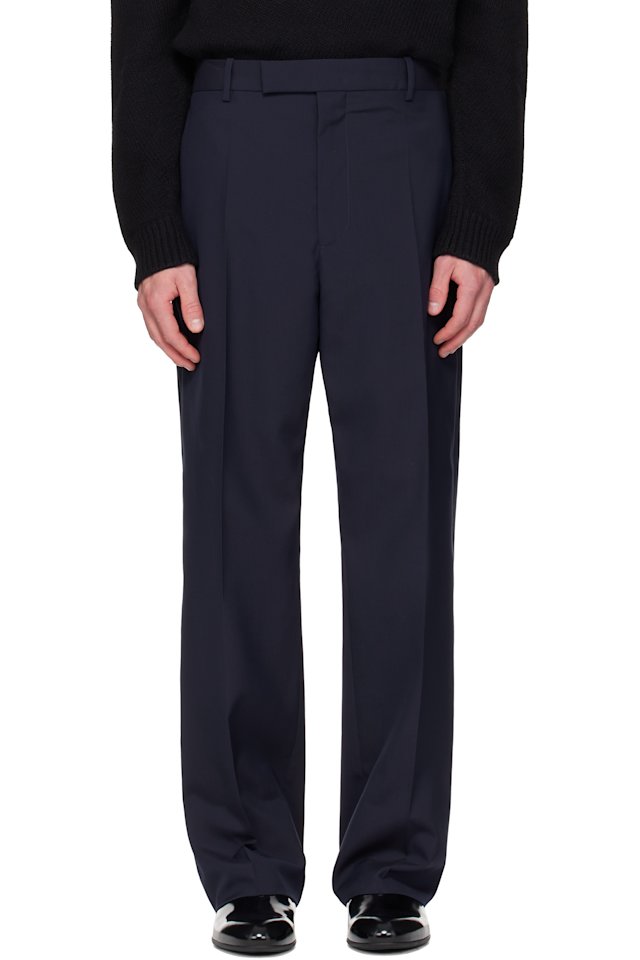 Jil Sander — Navy Wool Poplin Trousers