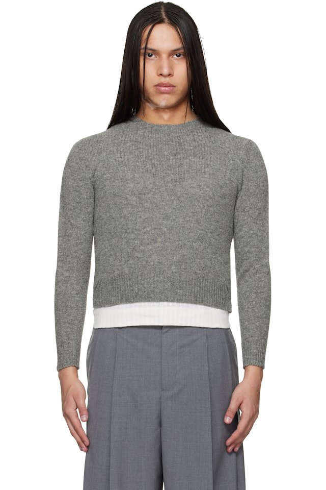 Jil Sander — Gray Knit Wool-Blend Sweater