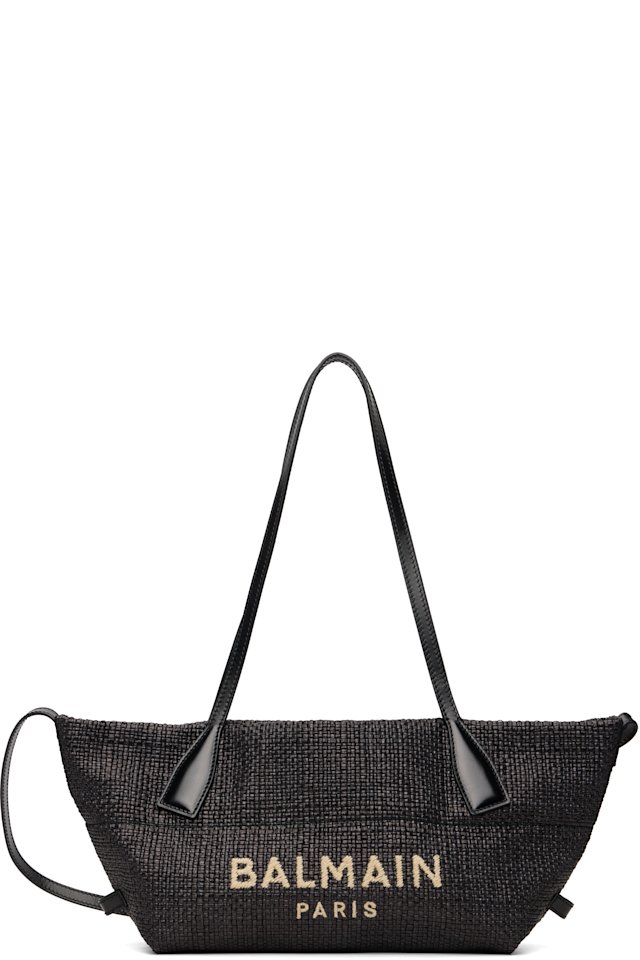 BALMAIN — Black Small Track Tote