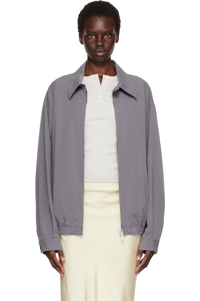 TONYWACK — Gray Washed Cotton Lyocell Blouson Jacket