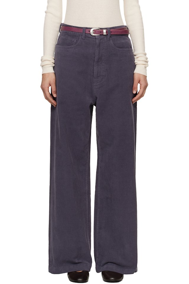TONYWACK — Purple Washed Corduroy Wide-Leg Trousers