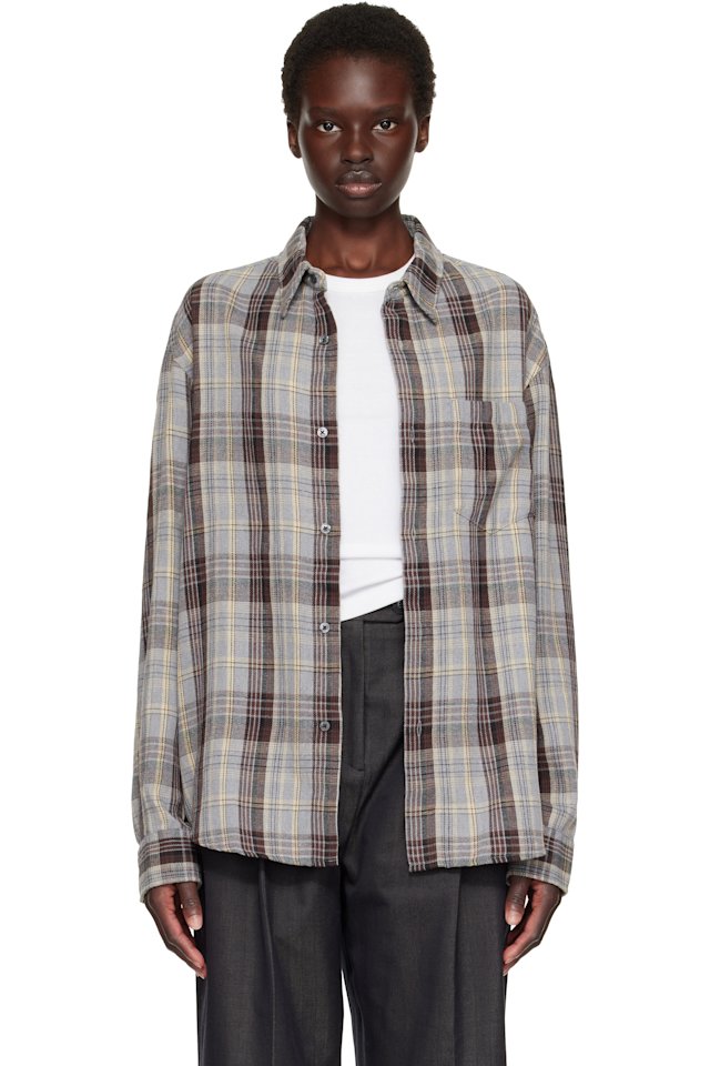 TONYWACK — Gray & Brown Flannel Shirt
