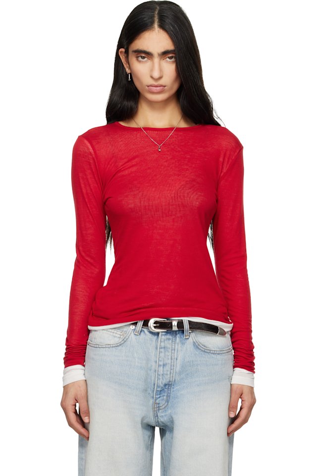 TONYWACK — Red Layered Long Sleeve T-shirt