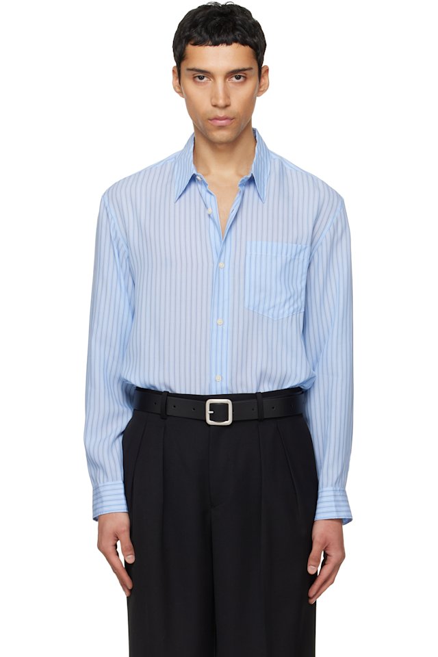 TONYWACK — Blue Striped Lyocell Shirt