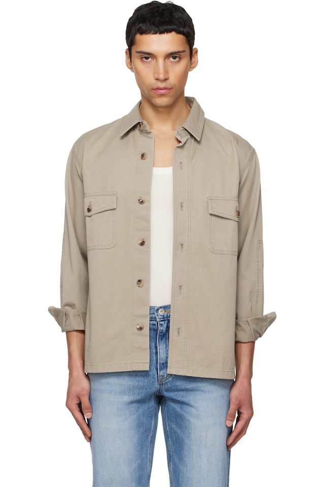 TONYWACK — Beige Washed Cotton Twill Overshirt
