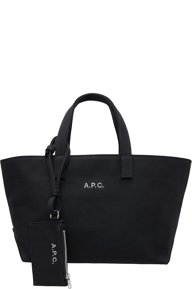 A.P.C. — Black 'Le Drummer' Toile Small Tote