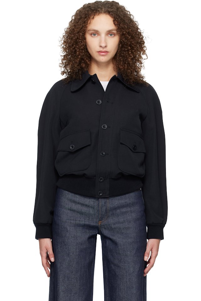 A.P.C. — Navy Raglan Bomber Jacket