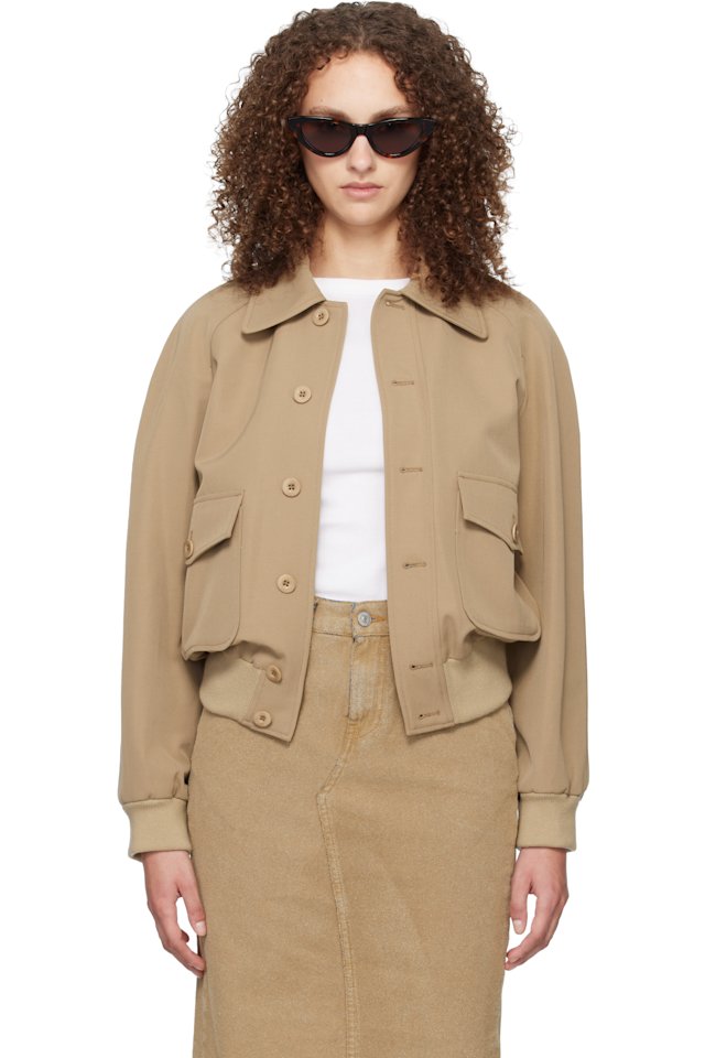 A.P.C. — Beige Raglan Bomber Jacket