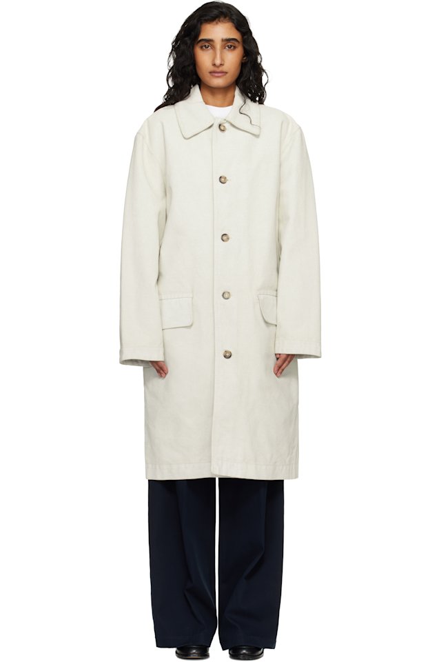 A.P.C. — Off-White Coated Canvas Coat