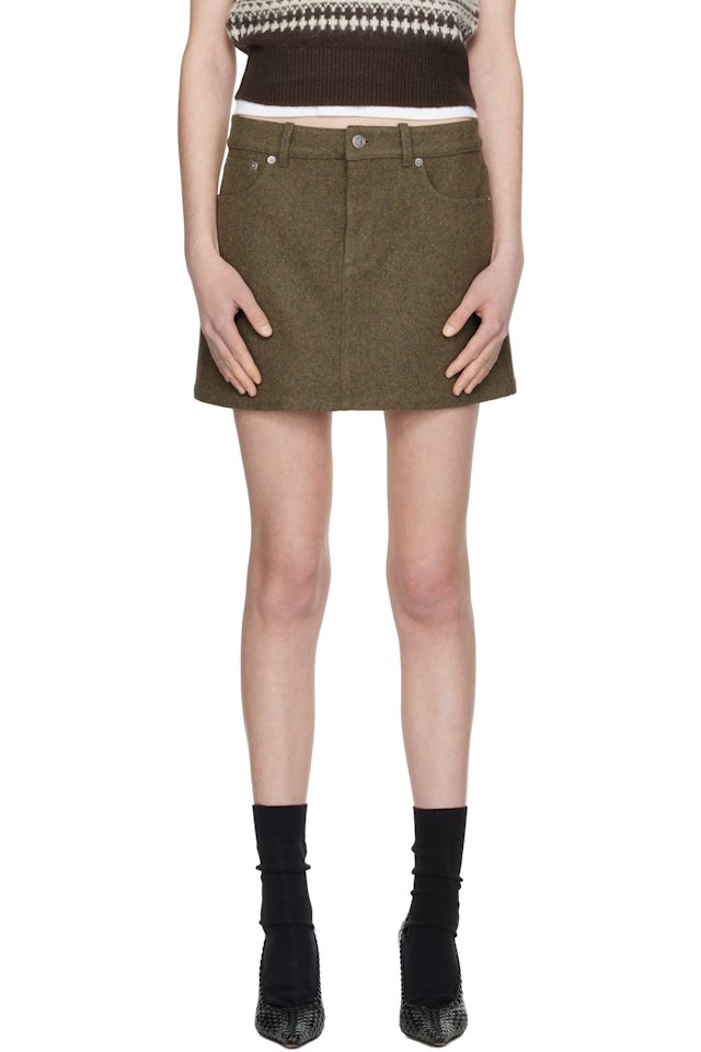 A.P.C. — Green Mini Skirt
