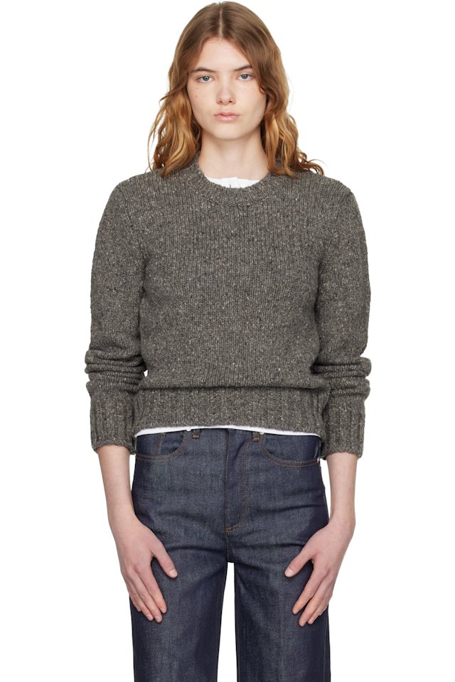 A.P.C. — Gray Short Round Neck Sweater