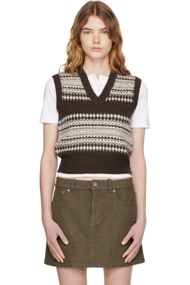 A.P.C. — Brown Wool Sweater Vest