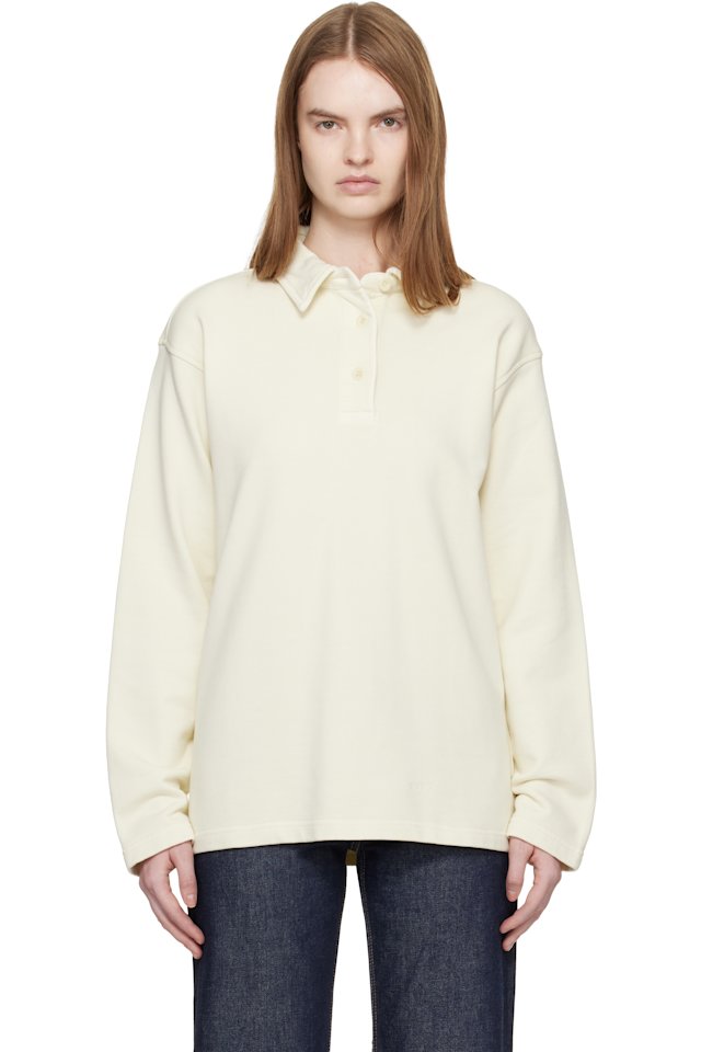 A.P.C. — Navy Long-Sleeve Polo
