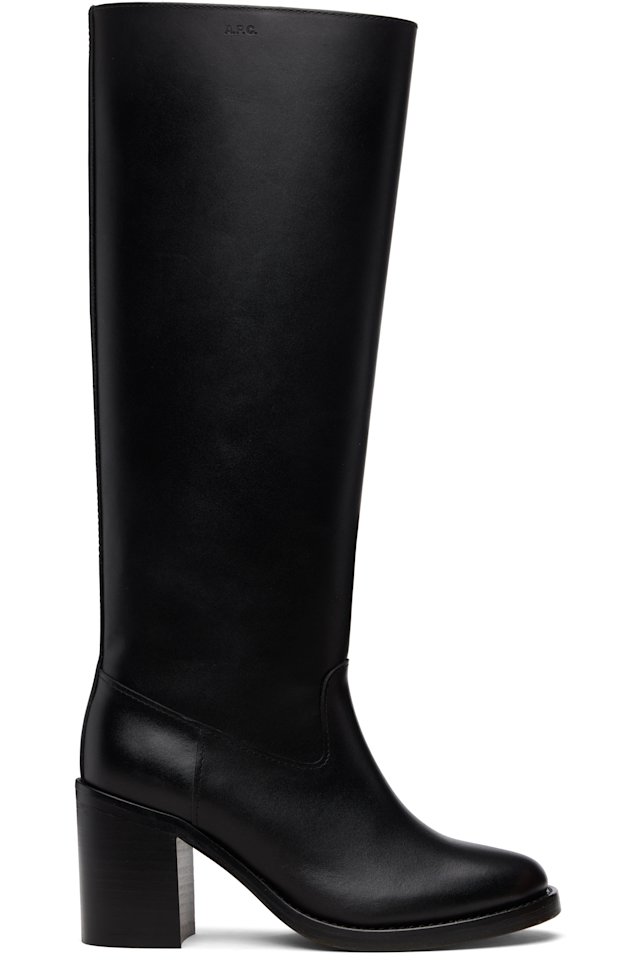 A.P.C. — Black 'Les Bottes' Tall Boots