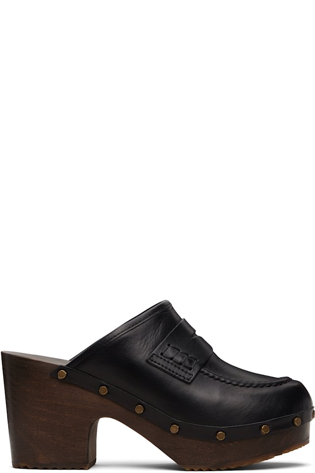 A.P.C. — Black 'Les Sabots' Heels
