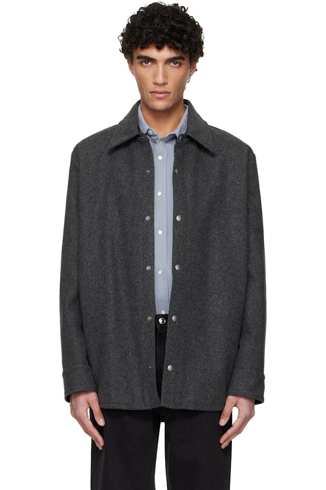 A.P.C. — Gray Snap Closure Jacket