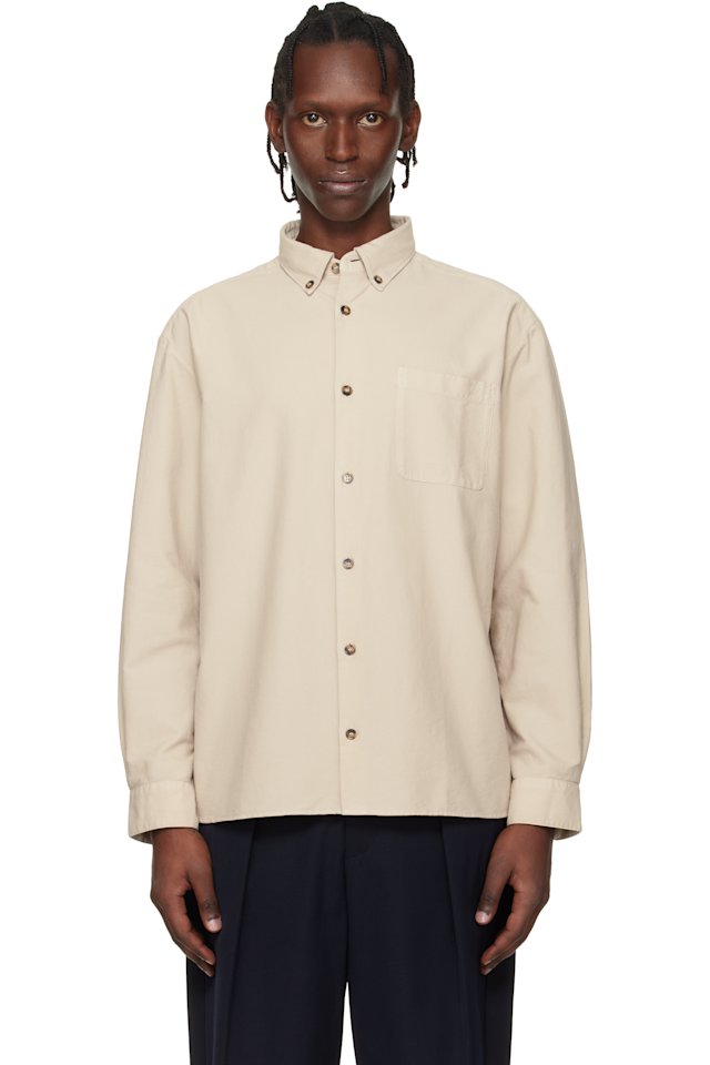 A.P.C. — Beige Mateo Logo Shirt