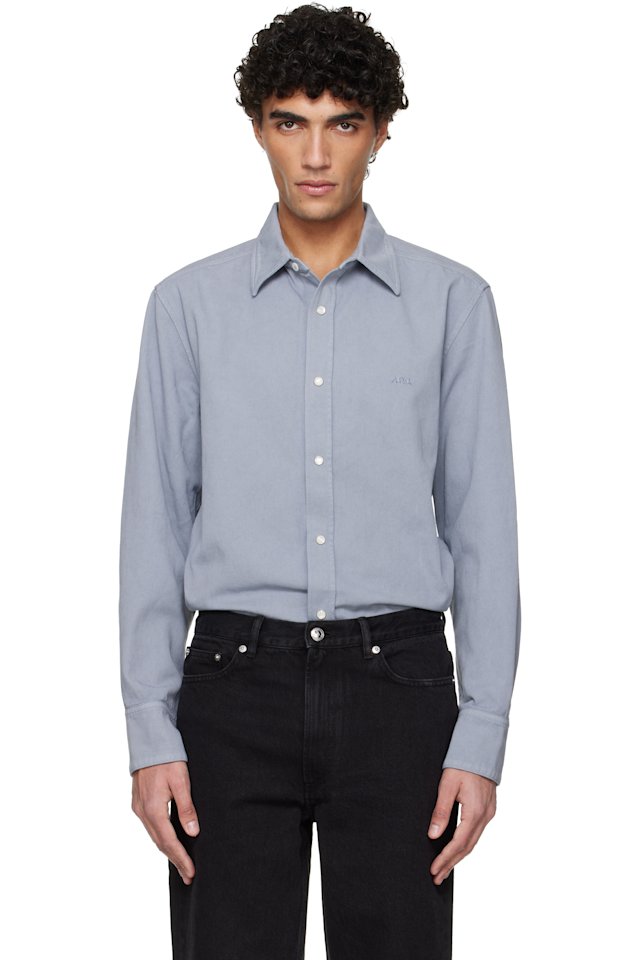 A.P.C. — Blue Embroidered Overshirt